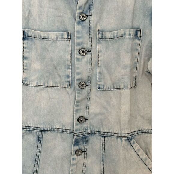 Umgee Women's Blue Denim Short Sleeve Romper Size M Casual Spring - Picture 4 of 6